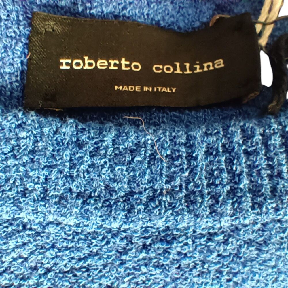Roberto Collina Sweater Mens 54 US XXL Long Sleeve Crew Neck Blue Cotton Italy - Picture 5 of 7